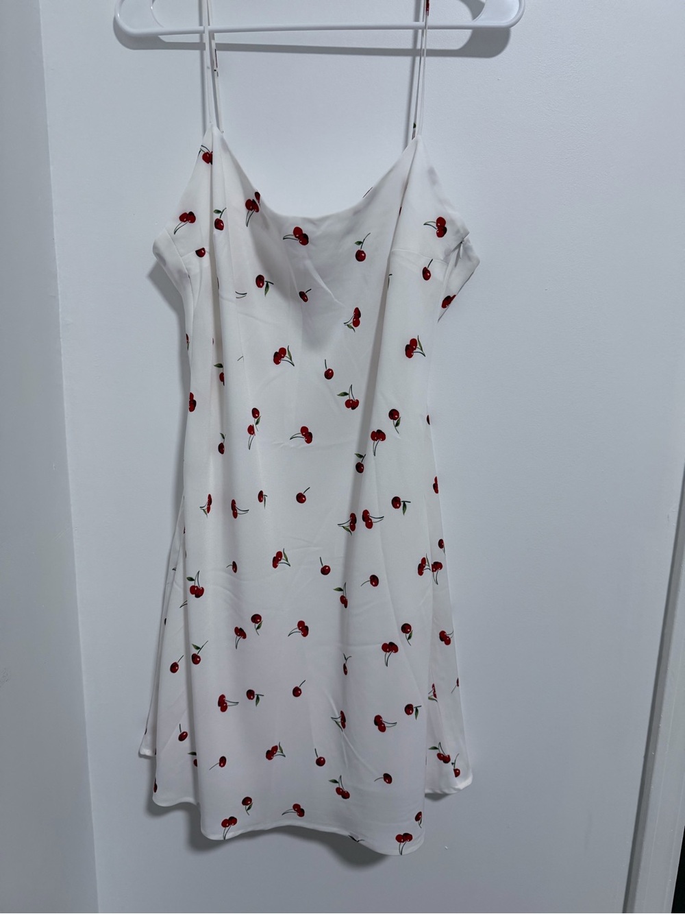 Abercrombie & Fitch White Mini Dress with Red Cherry Print